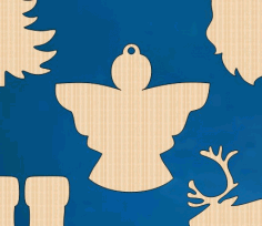 Wooden Christmas Angel Craft Blank Decoration Laser Cut Free Vector File