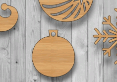 Wooden Christmas Ornament Ball Blank Unfinished Craft Decoration Laser Cut Free Vector File
