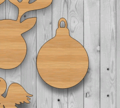 Wooden Christmas Round Bauble Craft Blank Laser Cut Free Vector File