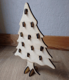 Wooden Christmas Tree Advent Calendar 5mm Laser Cut Free DXF File
