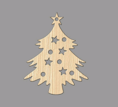 Wooden Christmas Tree Craft Decoration Laser Cut Free Vector File