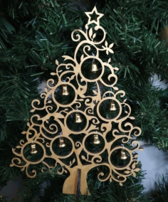Wooden Christmas Tree Decorations Laser Cut Free Vector File