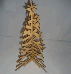 Wooden Christmas Tree Laser Cut Free Vector File