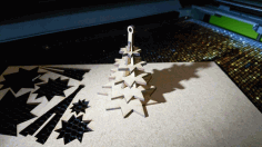 Wooden Christmas Tree Template Laser Cut Free DXF File