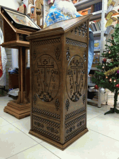 Wooden Church Lectern Laser Cut Free Vector File