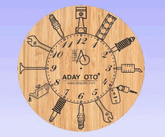 Wooden Clock Tools Engraved Free DXF File