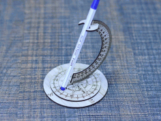Wooden Compass Pen Holder Decorative Office Desk Pen Stand 3mm Laser Cut Free Vector File