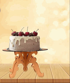 Wooden Decor Cake Standand Free Vector File