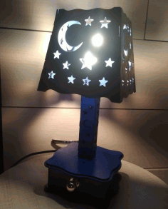 Wooden Decor Lantern With Drawer For Laser Cutting Free Vector File