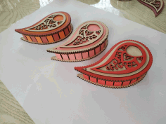 Wooden Decor Teardrop Box Yin Yang Box For Laser Cut Free Vector File