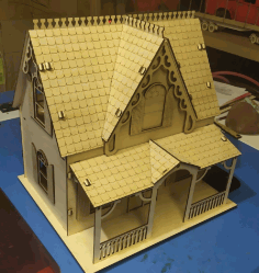 Wooden Decorative Dollhouse For Laser Cut Free Vector File