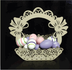 Wooden Decorative Easter Basket Free Vector File