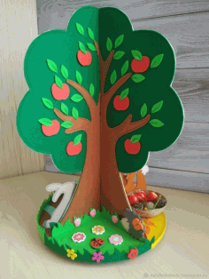 Wooden Decorative Tree Design Laser Cut Free Vector File