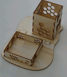Wooden Desk Organizer For Pencils 3mm Laser Cut Free Vector File