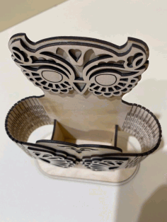Wooden Desk Organizer Owl Desktop Pen And Pencil Holder Laser Cut Free Vector File