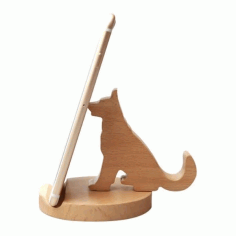 Wooden Dog Cell Phone Holder Stand Laser Cut Free Vector File, Free Vectors File