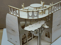 Wooden Doll House 3mm Toys For Children Free DXF File