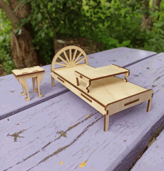 Wooden Doll House Furniture For Laser Cut Free DXF File