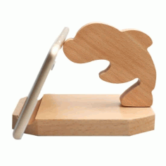 Wooden Dolphin Mobile Phone Stand Layout Laser Cut Free Vector File