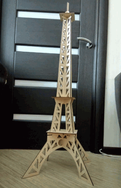 Wooden Eiffel Tower For Laser Cut Free Vector File