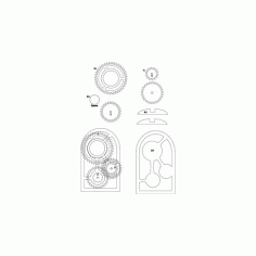 Wooden Gear Clock Free DXF File