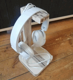 Wooden Headphone Stand Laser Cut Free Vector File