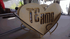 Wooden Heart Shape Napkin Holder Laser Cutting Free Vector File, Free Vectors File