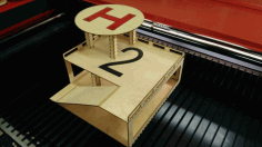Wooden Heliport Parking Parking Ramp For Laser Cut Free Vector File