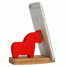 Wooden Horse Mobile Phone Stand For Table Laser Cut Free Vector File