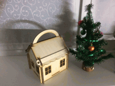 Wooden House For Laser Cut Free Vector File