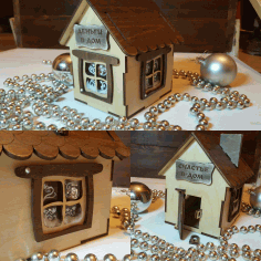 Wooden House Plywood Template For Laser Cut Free Vector File