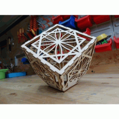 Wooden Laser Engraved Cube Lamp Template Free DXF File