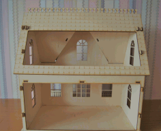Wooden Model House For Laser Cut Free Vector File