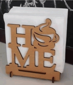 Wooden Napkin Holder Home Laser Cutting Free Vector File