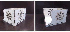 Wooden Napkin Holder With Pattern Laser Cutting Free Vector File