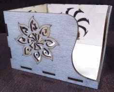 Wooden Napkin Holder With Pattern Laser Cutting Free DXF File