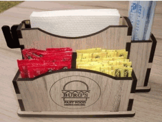 Wooden Napkin Holder With Tea Bag Organizer Laser Cutting Free DXF File