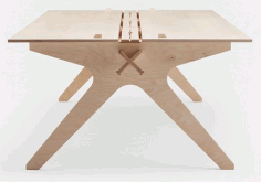 Wooden Office Table Free DXF File