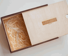 Wooden Packaging Box With Sliding Lid 180×180 3mm For Laser Cut Free DXF File