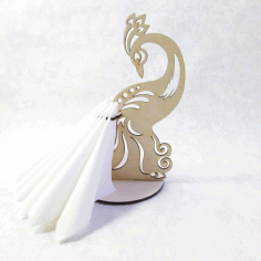 Wooden Peacock Napkin Holder Elegant Dining Table Decor For Laser Cut Free Vector File