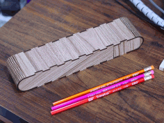 Wooden Pencil Box Pencil Case Sliding Box 3mm Laser Cut Free Vector File