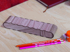 Wooden Pencil Box Pencil Case Sliding Box 3mm Laser Cut Free DXF File