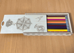 Wooden Pencil Case Sliding Lid Box For Laser Cut Free Vector File