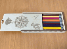 Wooden Pencil Case Sliding Lid Box Laser Cut Free Vector File