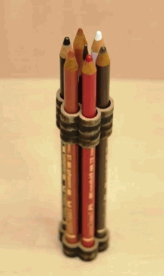 Wooden Pencil Holder Laser Cut Free Vector File