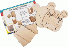 Wooden Pencil Holder Stand Laser Cut Free DXF File