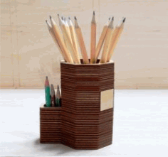 Wooden Pencil Stand Model Laser Cut Free DXF File