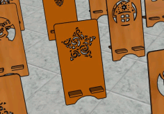 Wooden Phone Stand Christmas Ornament Snowflakes Star Laser Cut Free DXF File