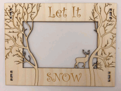 Wooden Photo Frame Jungle Theme Laser Cutting Template Free DXF File