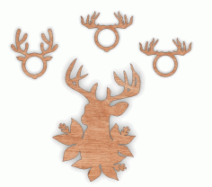 Wooden Reindeer Napkin Rings Laser Cutting Free Vector File